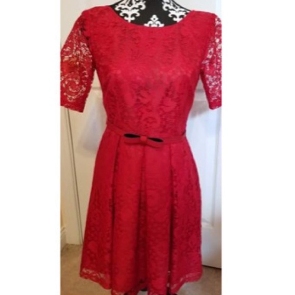 Danny and Nicole Red Lace Dress